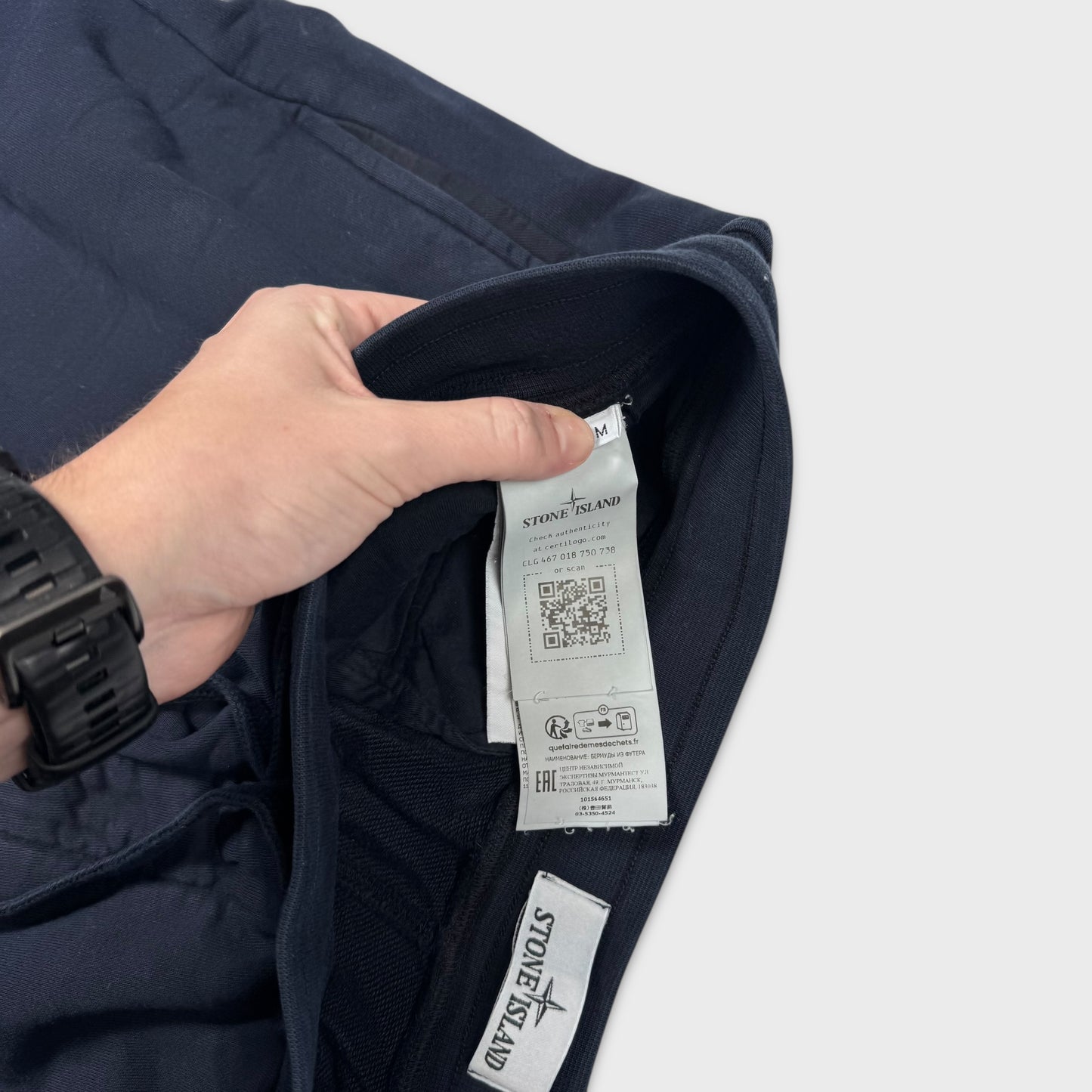 Stone Island Navy Cotton Shorts M