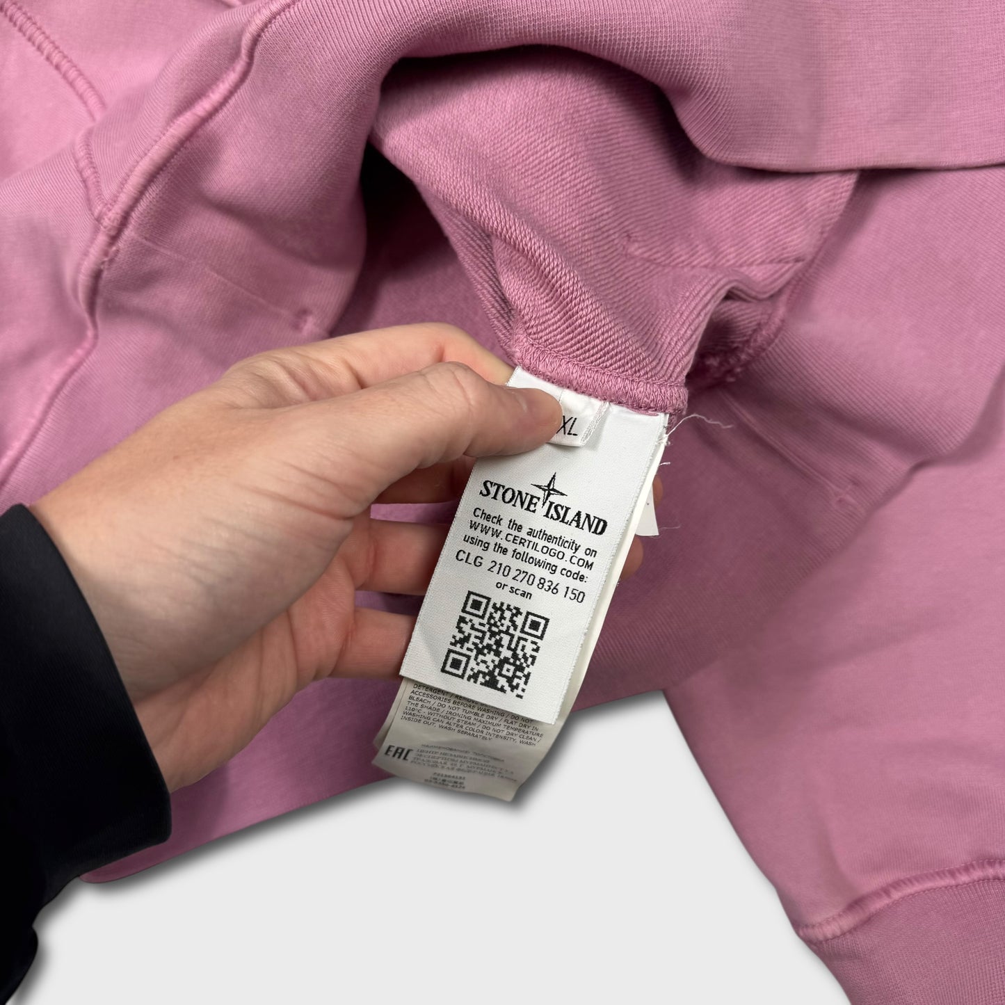 Stone Island Pink Pullover Hoodie XL