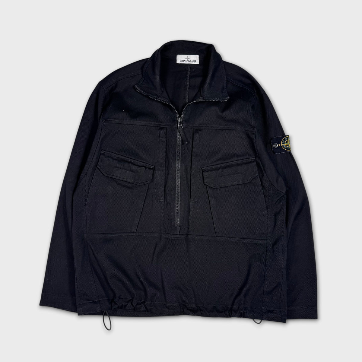 Stone Island Black Canvas Pullover Smock Jacket M