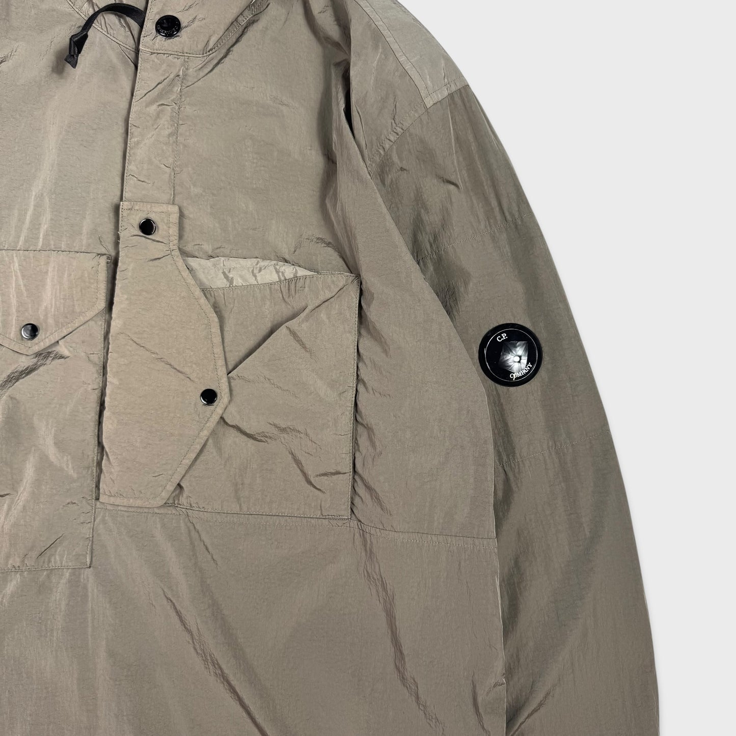 CP Company Khaki Chrome-R Hooded Jacket S