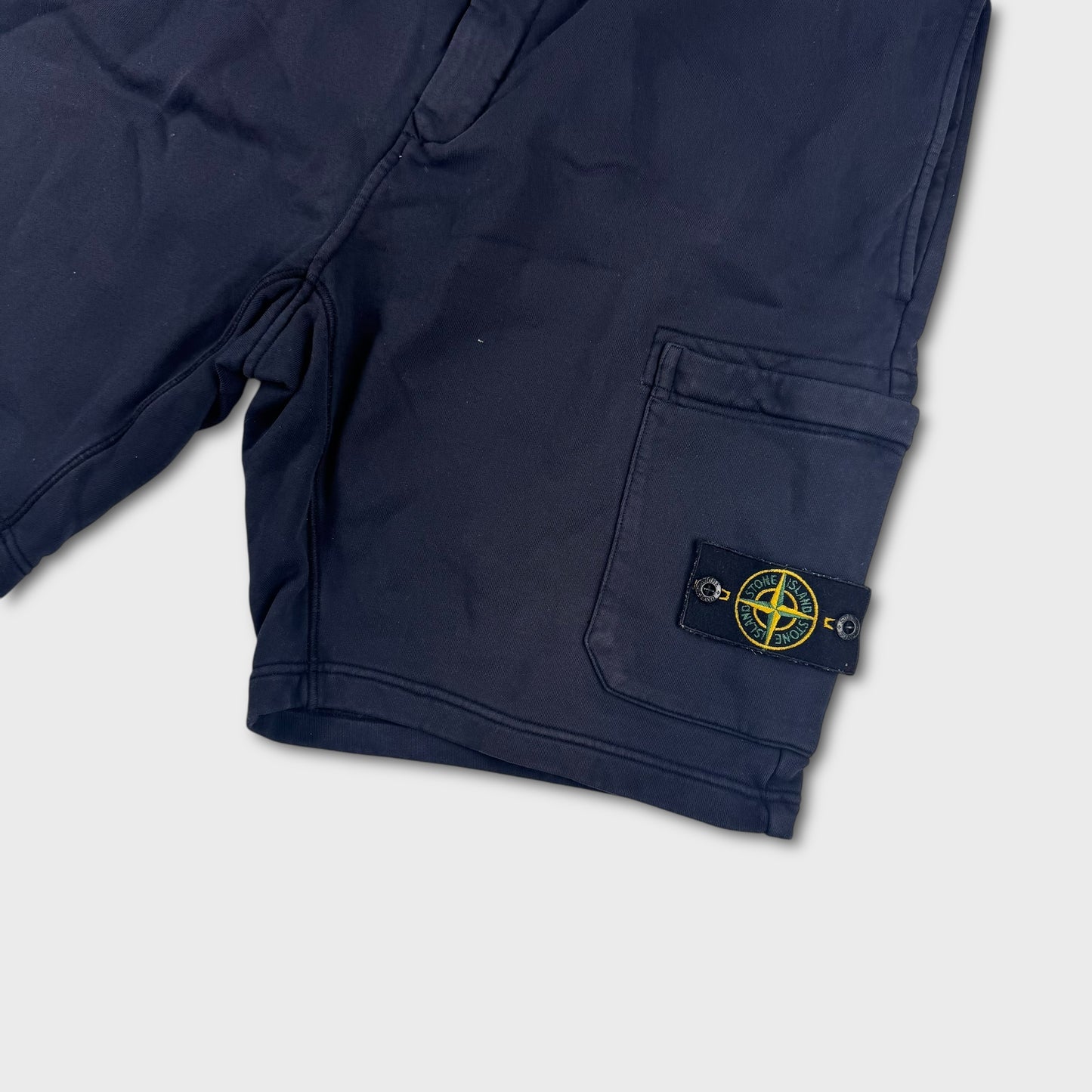 Stone Island Navy Cotton Badge Shorts XXL