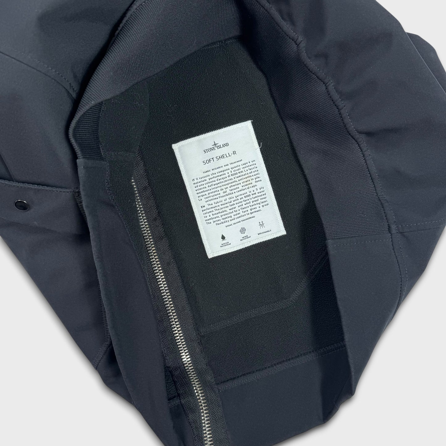 Stone Island Black Soft Shell-R Jacket L