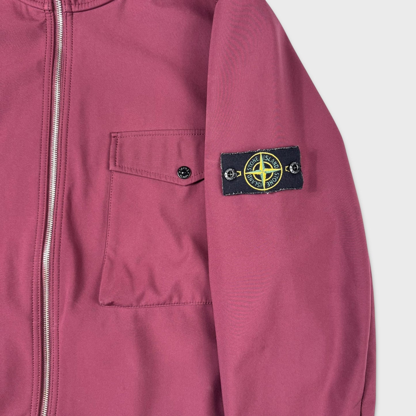 Stone Island Burgundy Soft Shell-R Jacket 3XL
