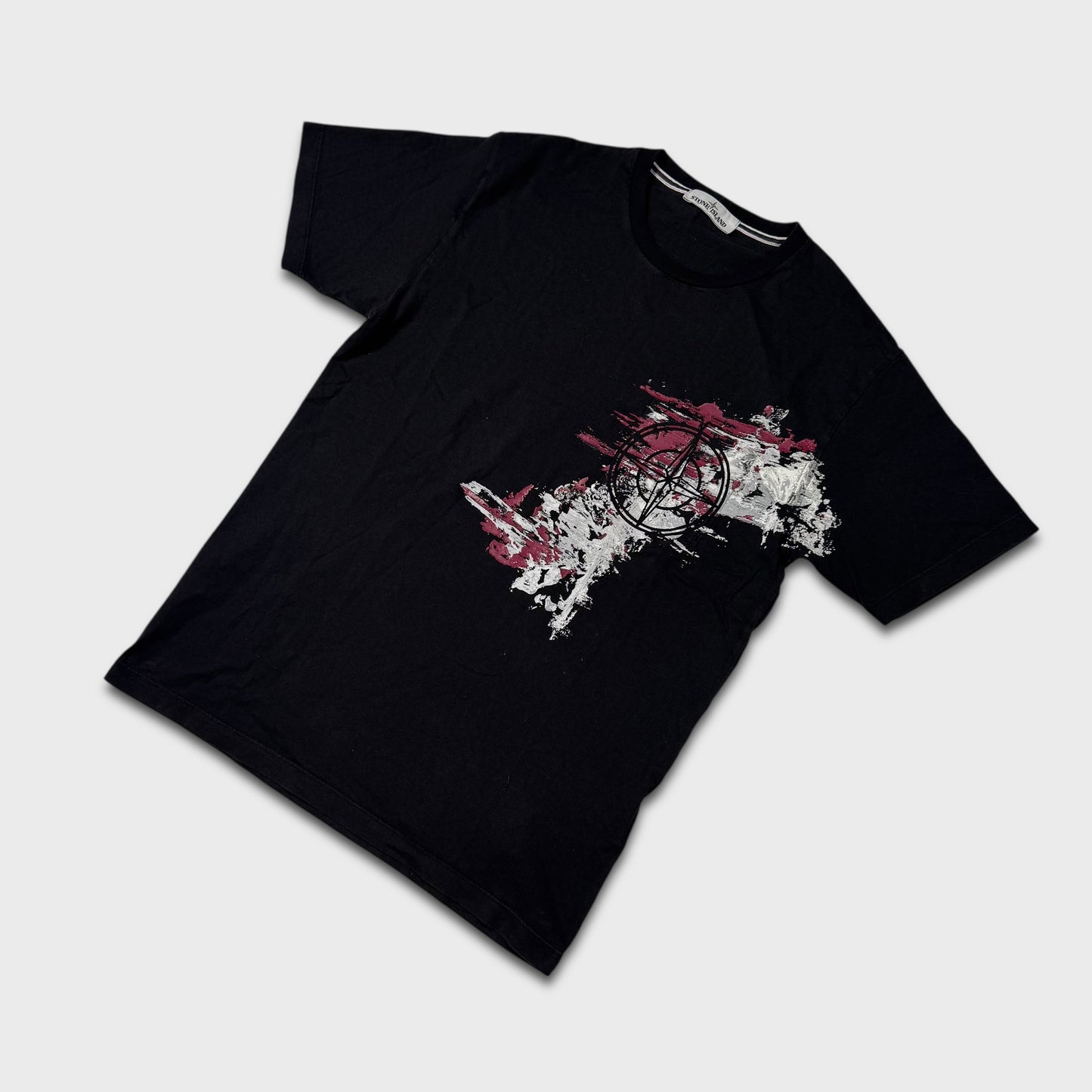Stone Island Black Graphic T-Shirt L