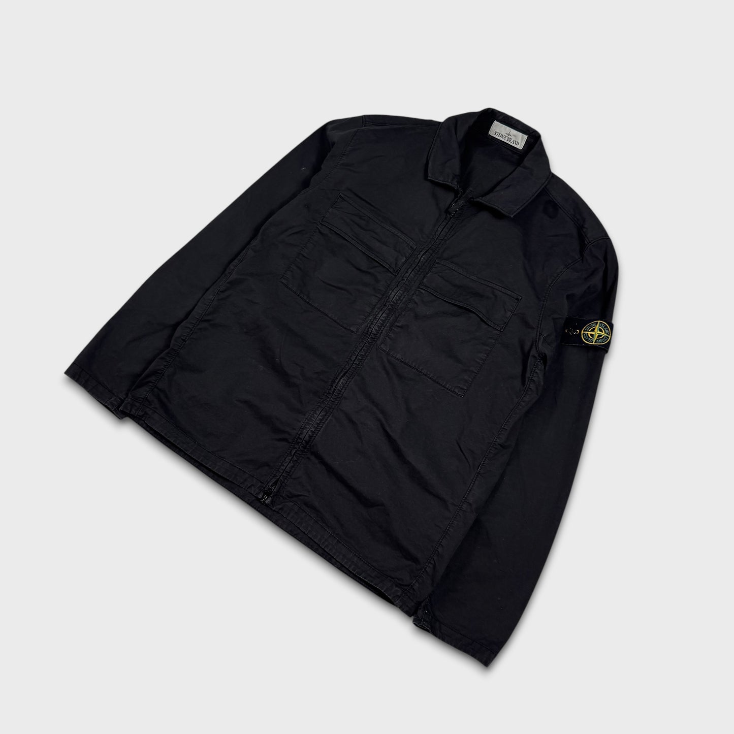 Stone Island Black Full Zip Overshirt M