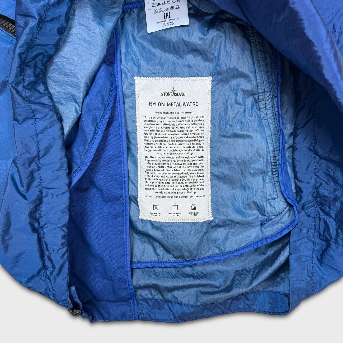 Stone Island Royal Blue Nylon Metal Watro Jacket L