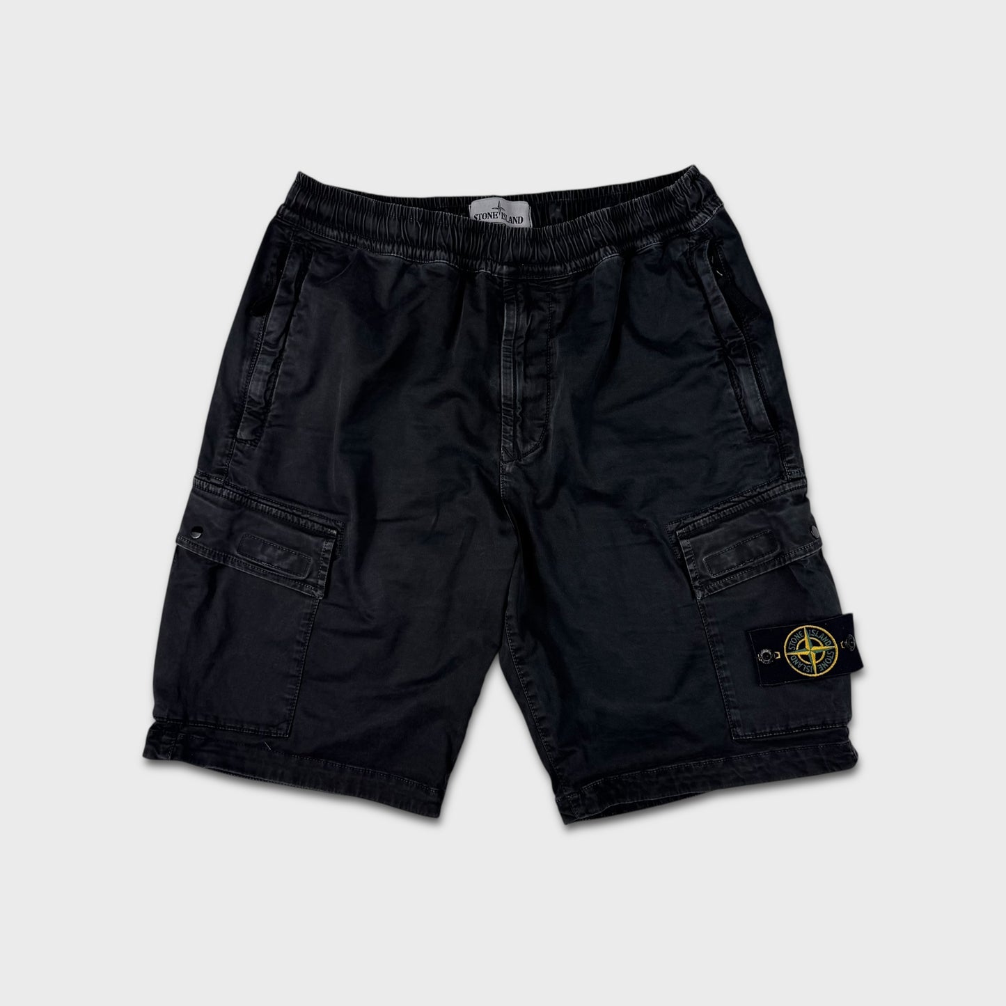 Stone Island Black Cargo Shorts W30