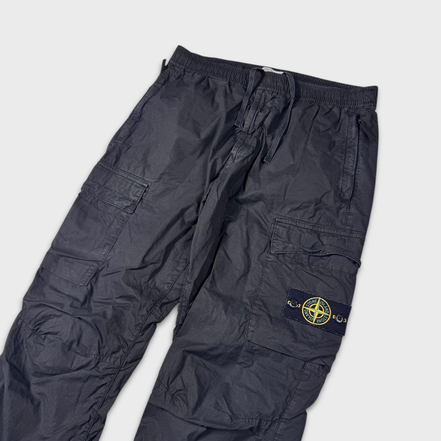 Stone Island Black Tela Cargo Pants W34