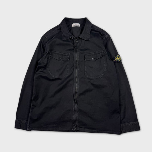 Stone Island Black Full Zip Overshirt 3XL