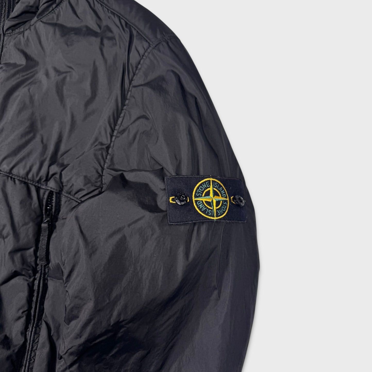 Stone Island Black Crinkle Reps NY Hooded Jacket XXL