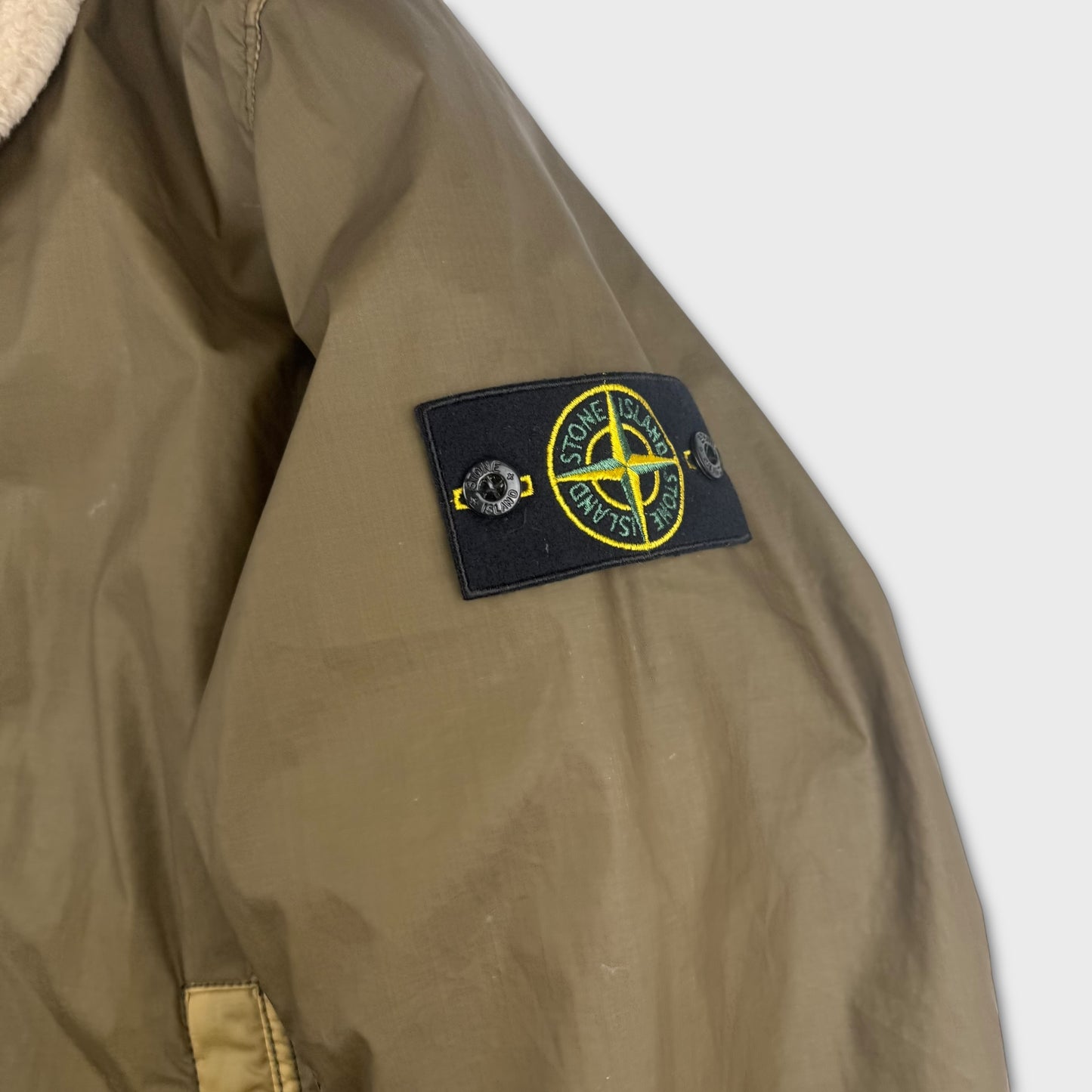 Stone Island Olive Mussola Gommata Flight Jacket XXL