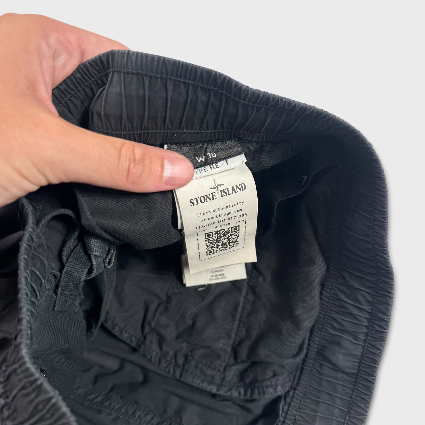 Stone Island Black Tela Cargo Pants W30