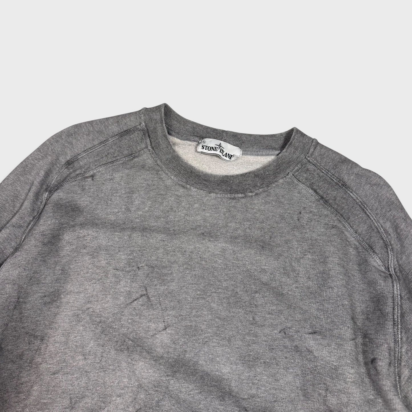 Stone Island Grey Dust Effect Crewneck XL