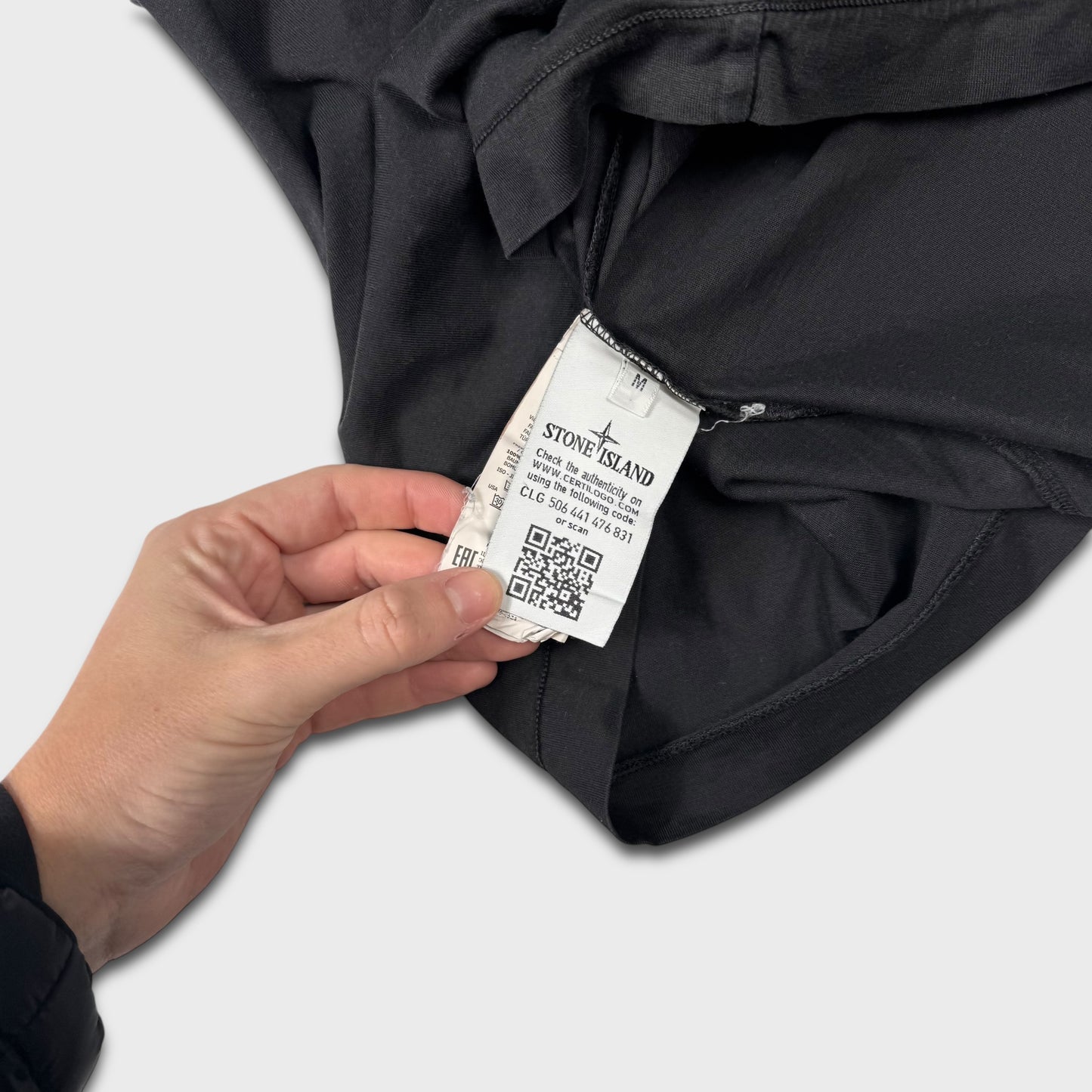 Stone Island Black Compass Logo T-Shirt M