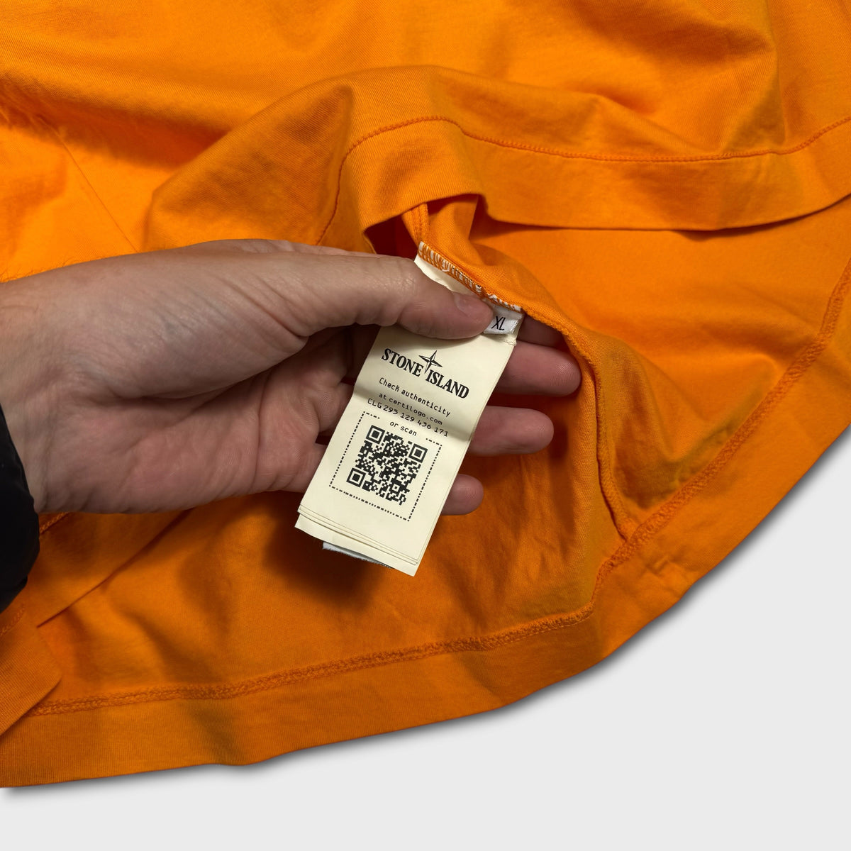 Stone Island Orange Compass Logo T-Shirt XL