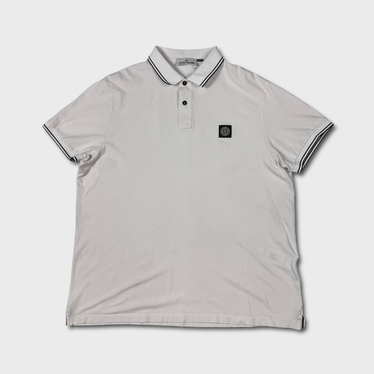 Stone Island White Polo Shirt 3XL