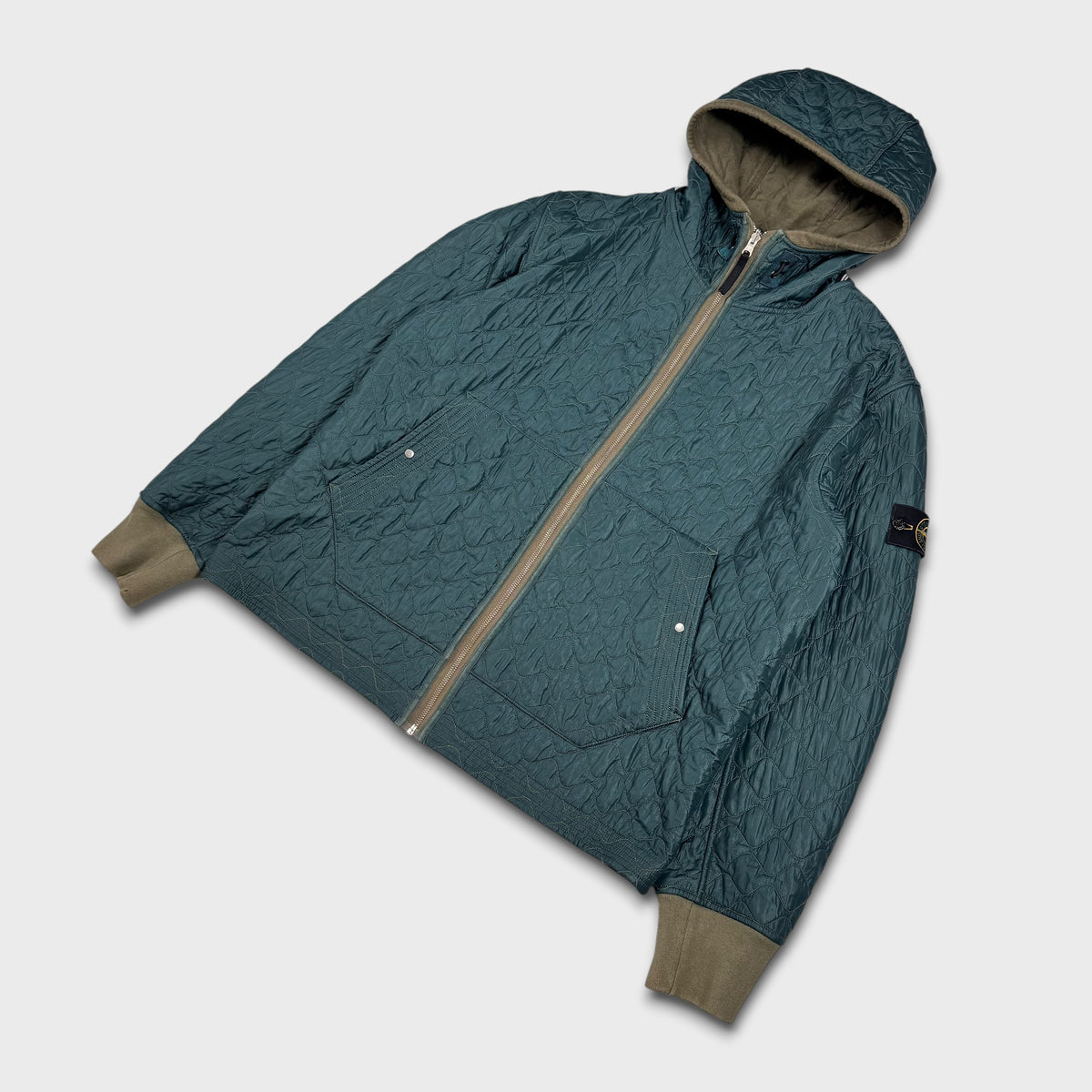 Stone Island 2010 Reversible Emerald Green Quilted Jacket XXL
