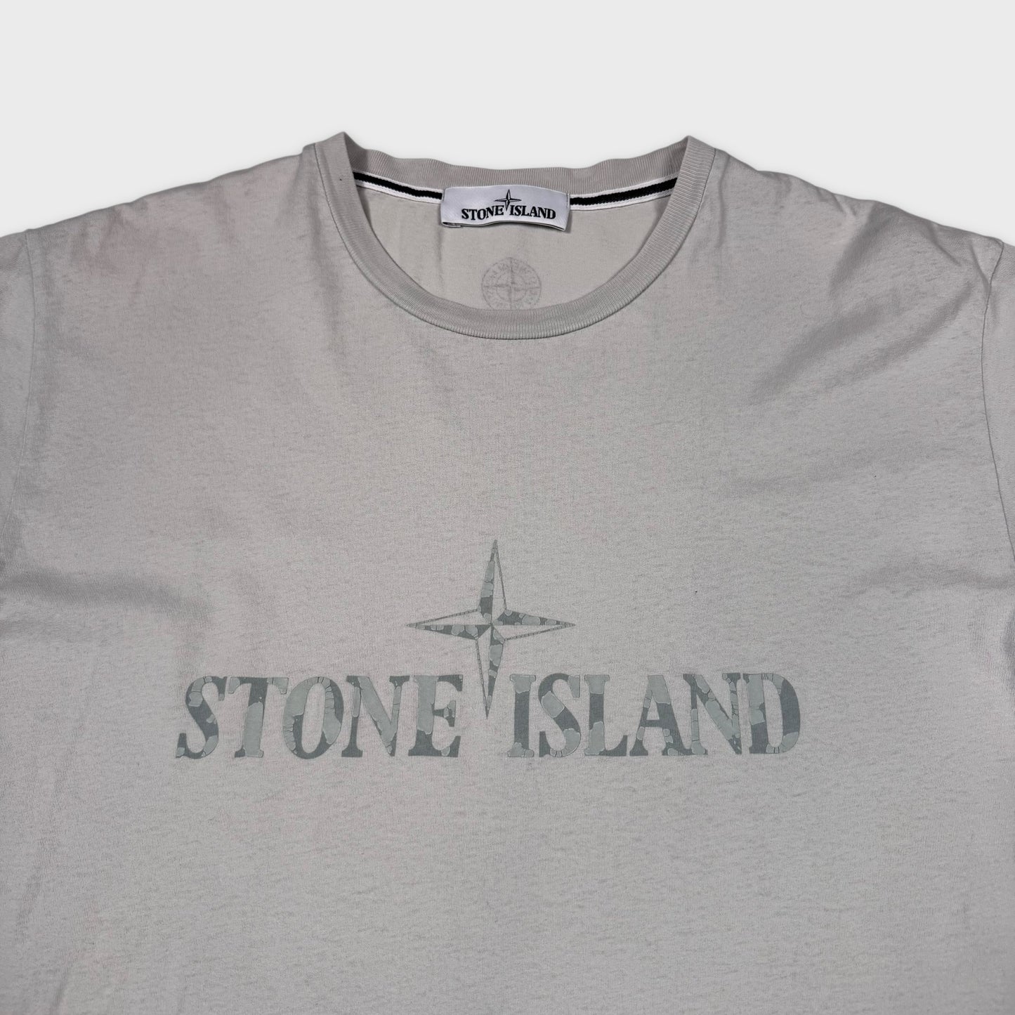 Stone Island Grey Spellout T-Shirt L