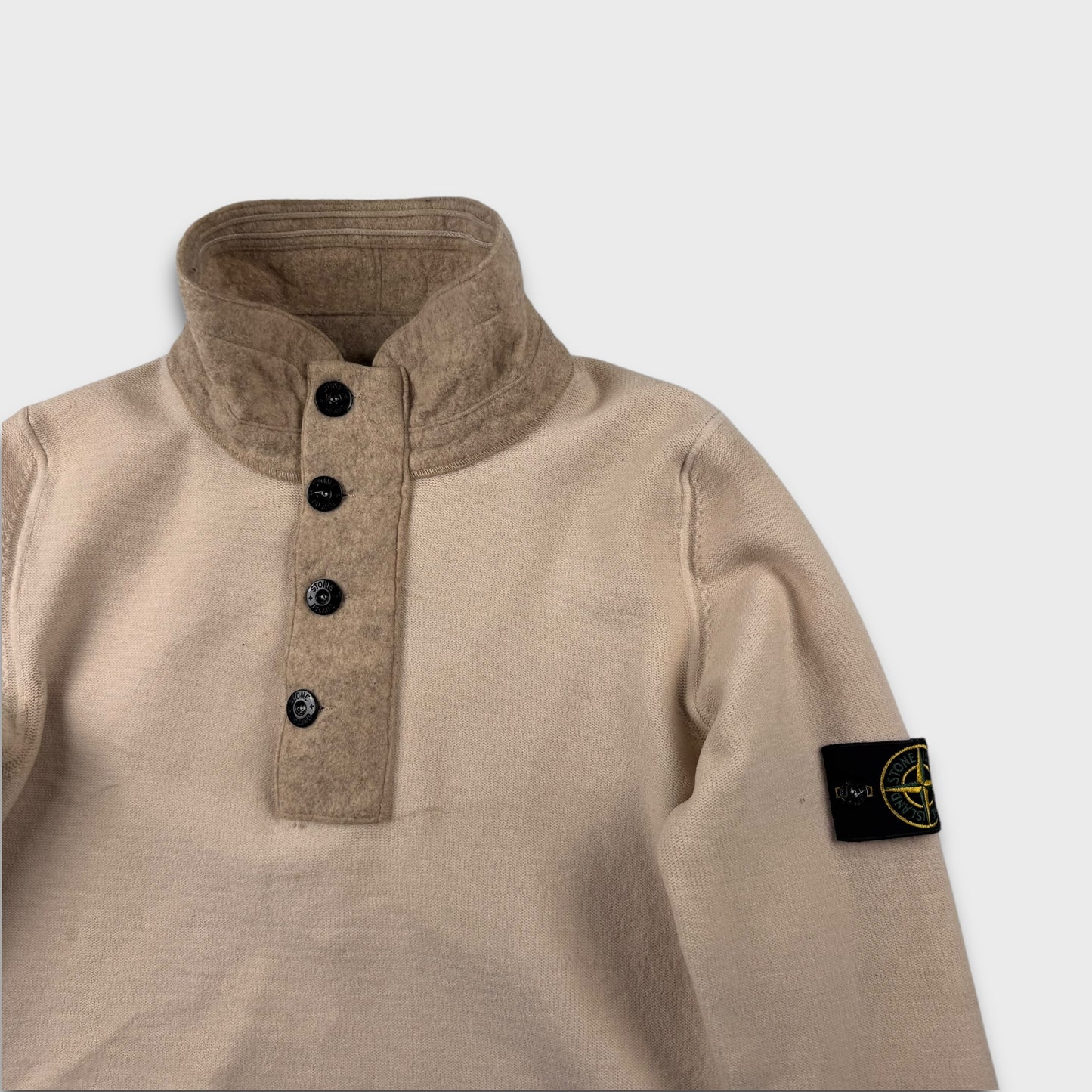 Stone Island Sand 1/4 Button Jumper XS/S