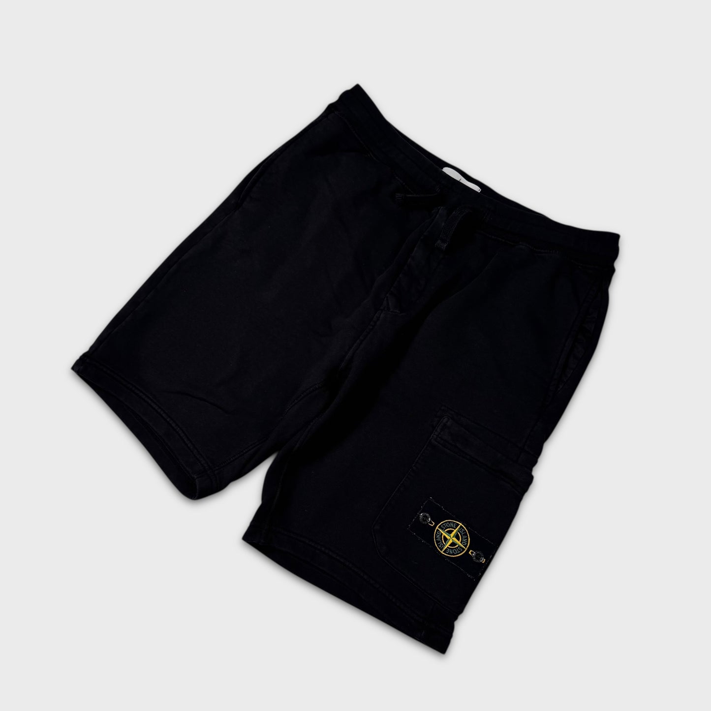 Stone Island Black Cotton Shorts L