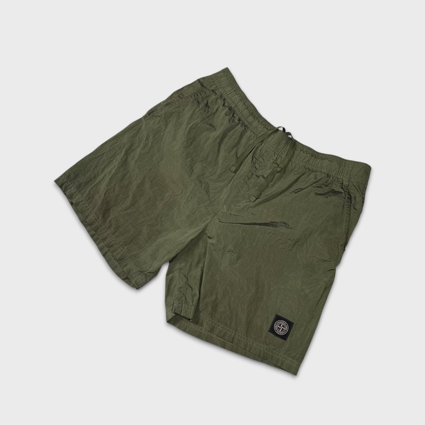 Stone Island Olive Nylon Metal Shorts L
