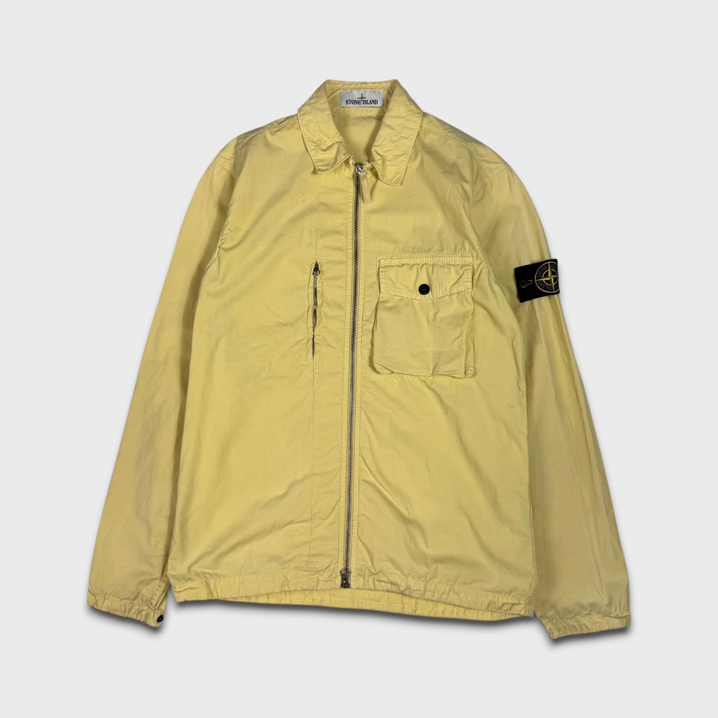 Stone Island Yellow Full Zip Overshirt S