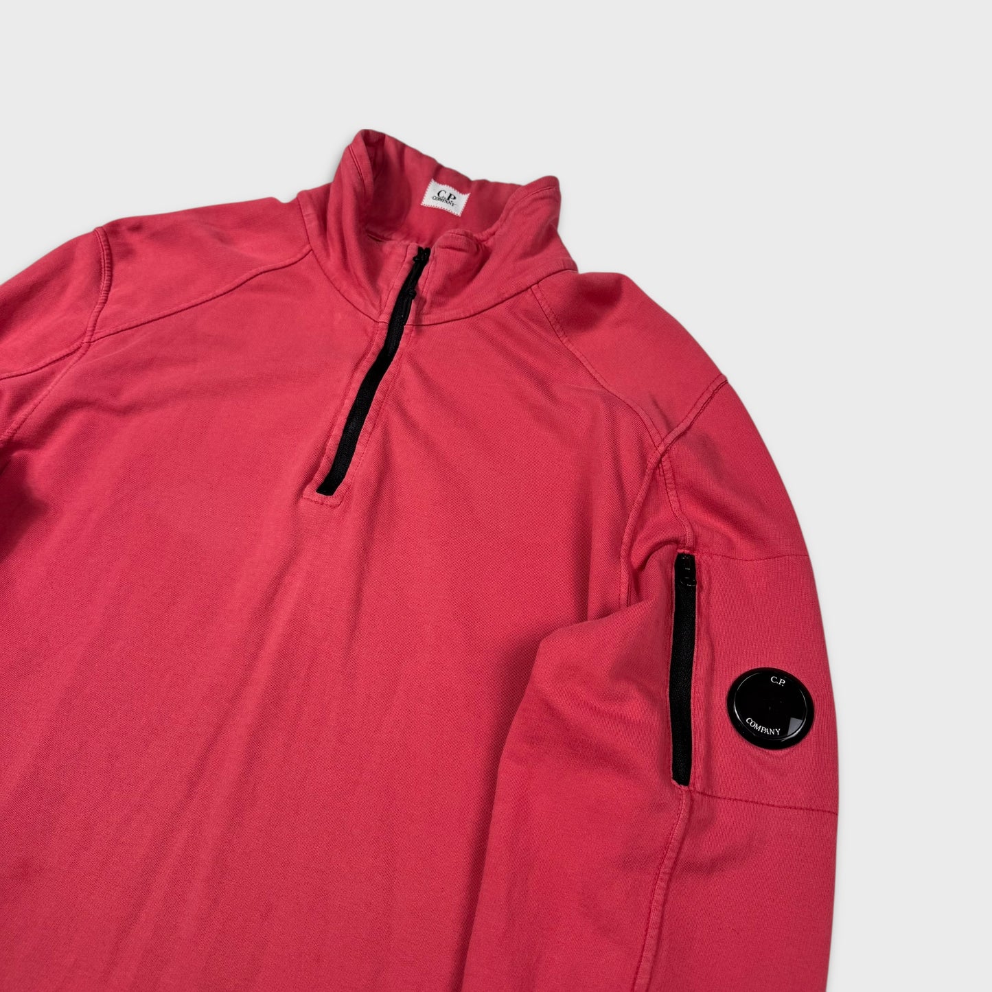 CP Company Red Lens Quarter Zip Sweatshirt L