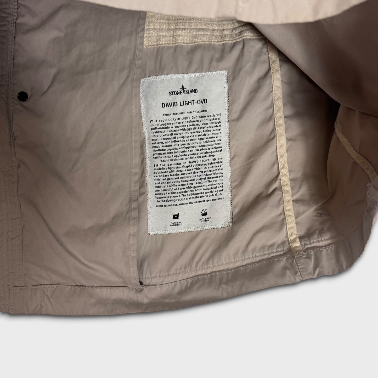 Stone Island Beige David Light OVD Field Jacket L