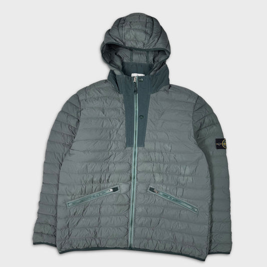 Stone Island Petrol Green Loom Woven Down Chambers Jacket 3XL