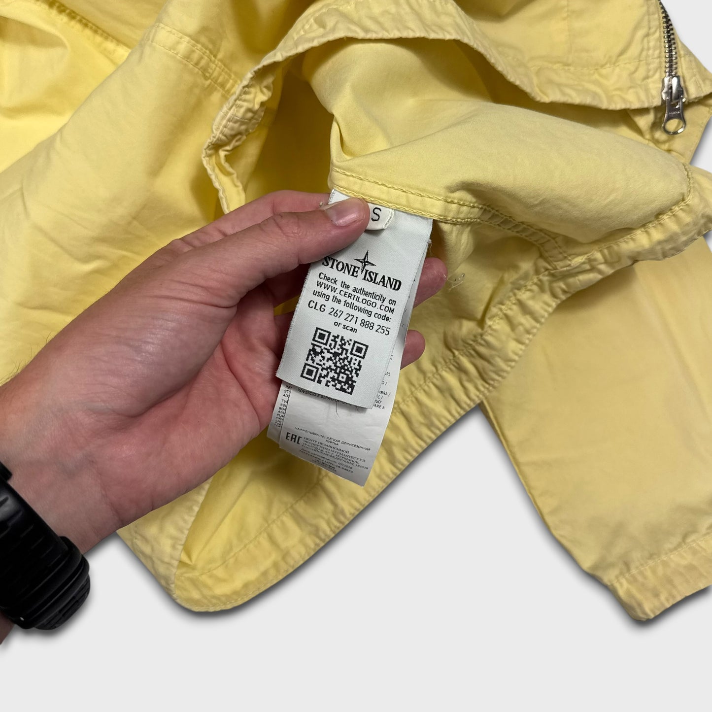 Stone Island Yellow Full Zip Overshirt S
