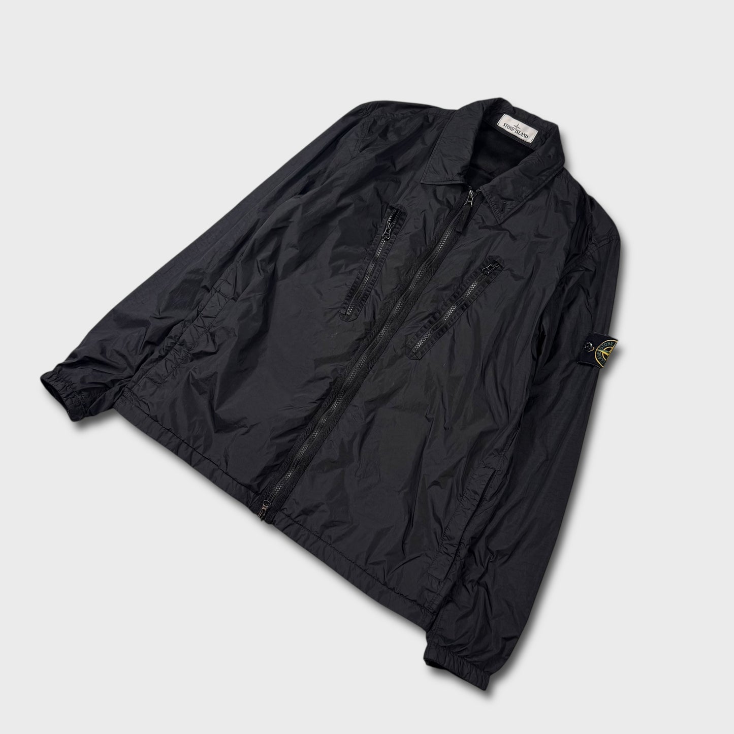 Stone Island Black Crinkle Reps Overshirt Jacket L