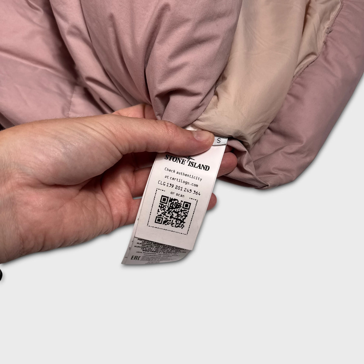 Stone Island Baby Pink Naslan Light Watro Down TC Puffer Jacket S
