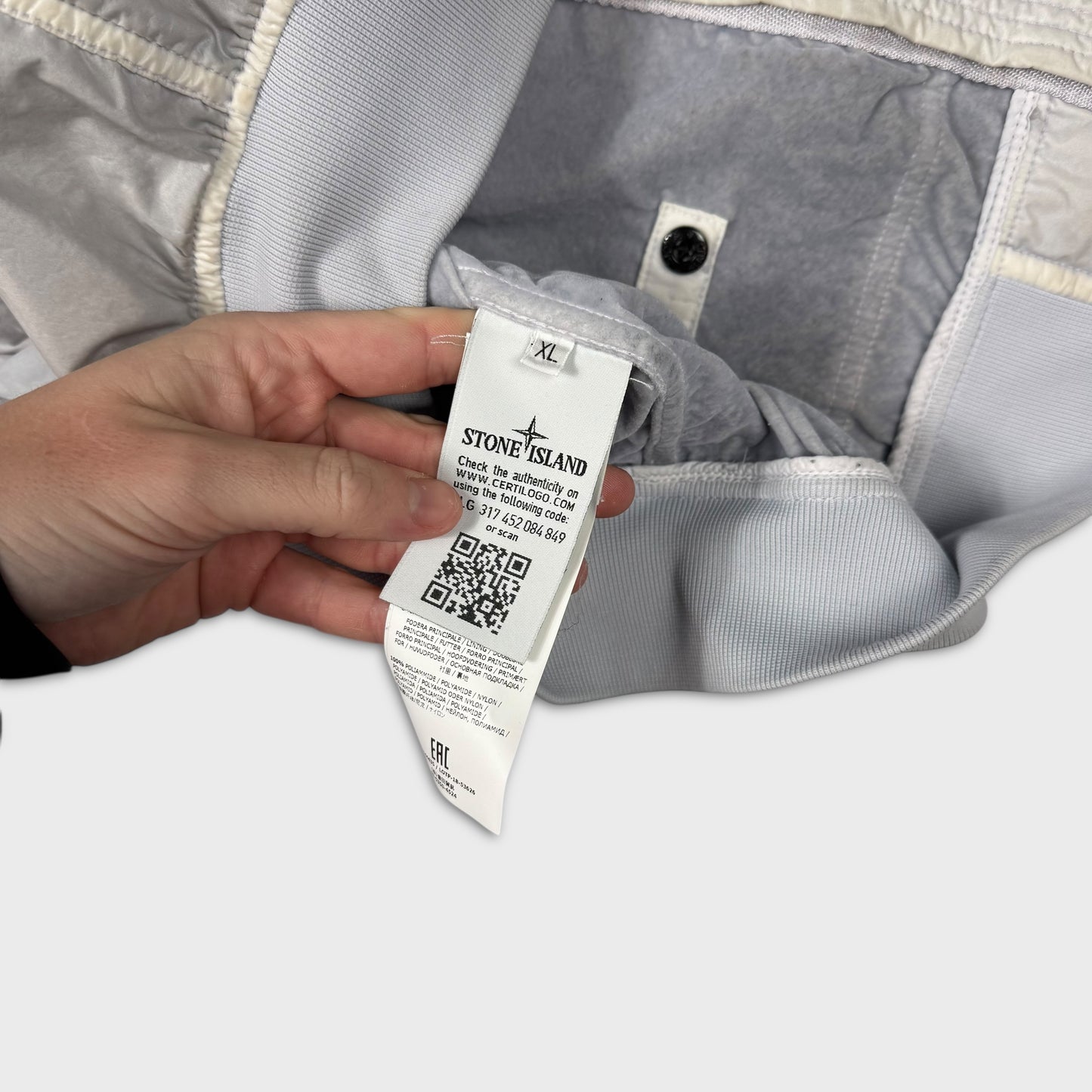 Stone Island Ice White Lamy Velour Jacket XL