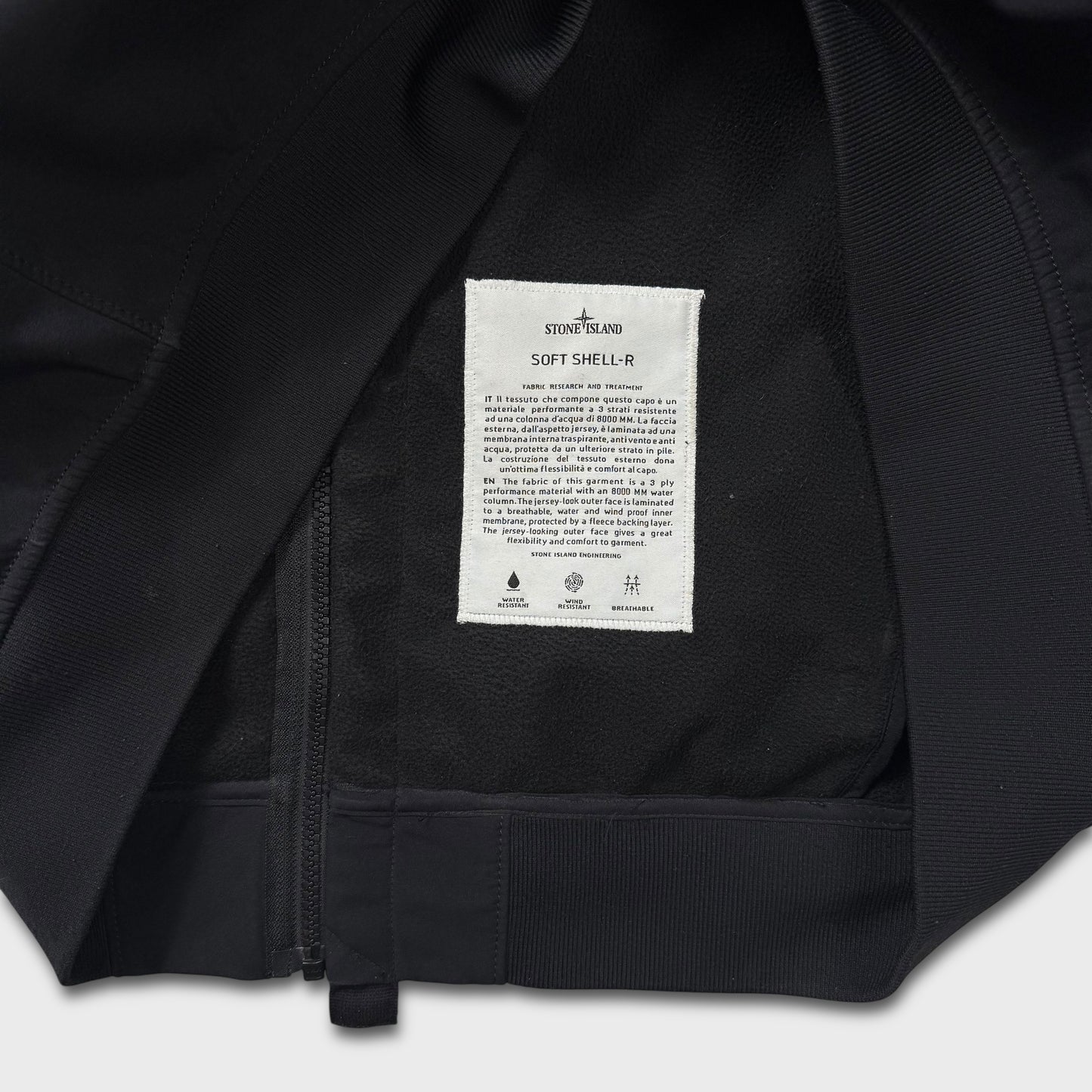 Stone Island Black Soft Shell-R Jacket XXL