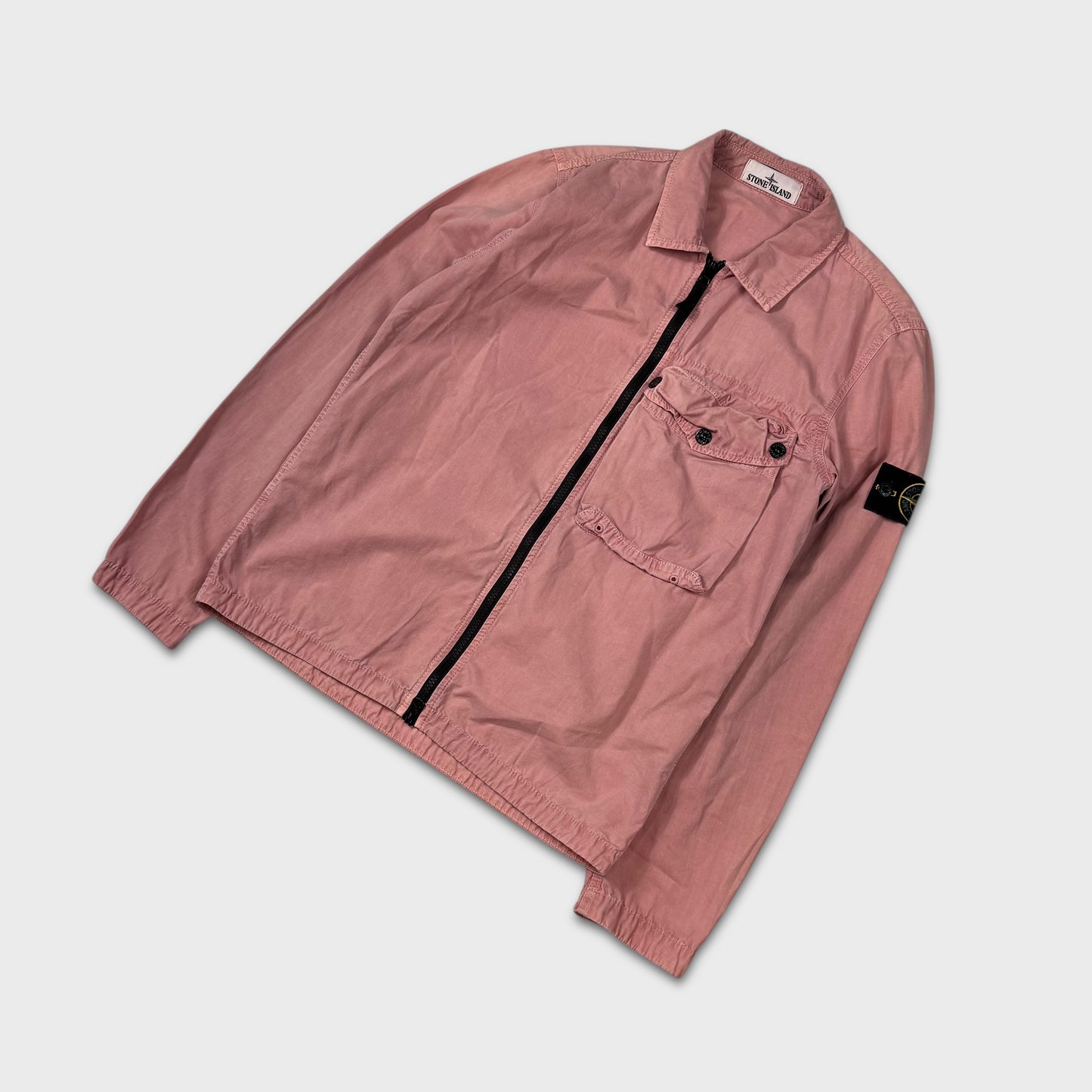 Stone Island Pink Full Zip Overshirt S