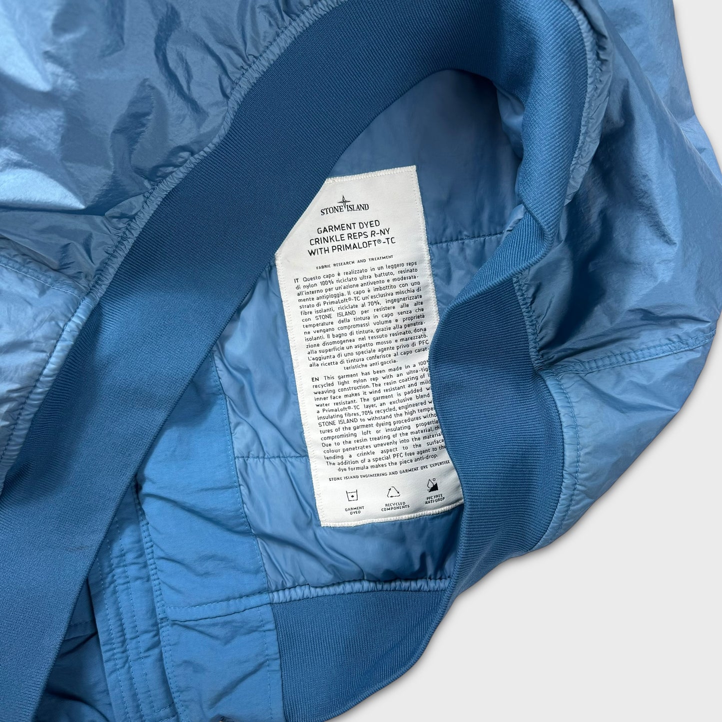 Stone Island Blue Primaloft Insulated Crinkle Reps Jacket XL