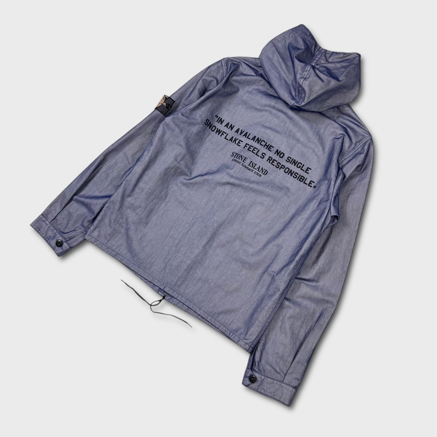 Stone Island 2007 Snowflake Tyvek Mesh Badge Jacket M