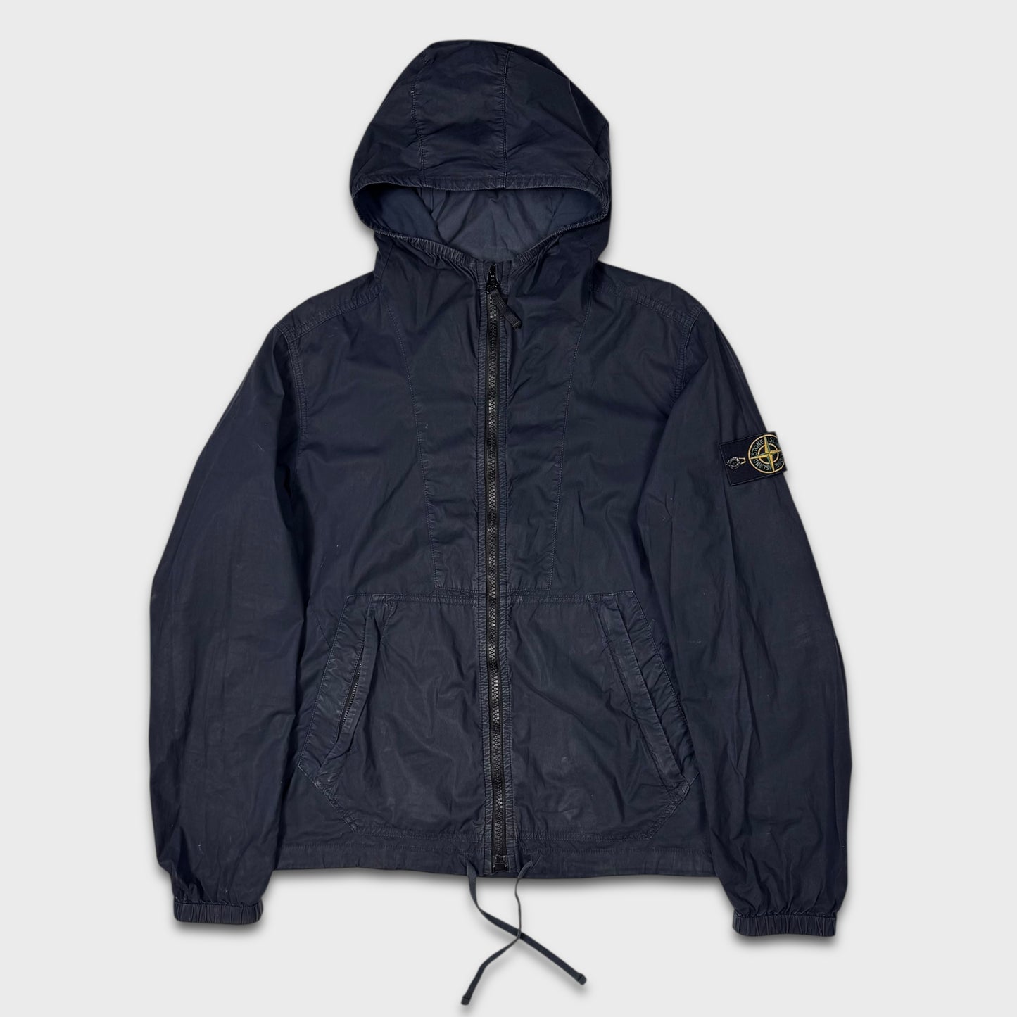 Stone Island Navy Hooded Tela Parachute Jacket L