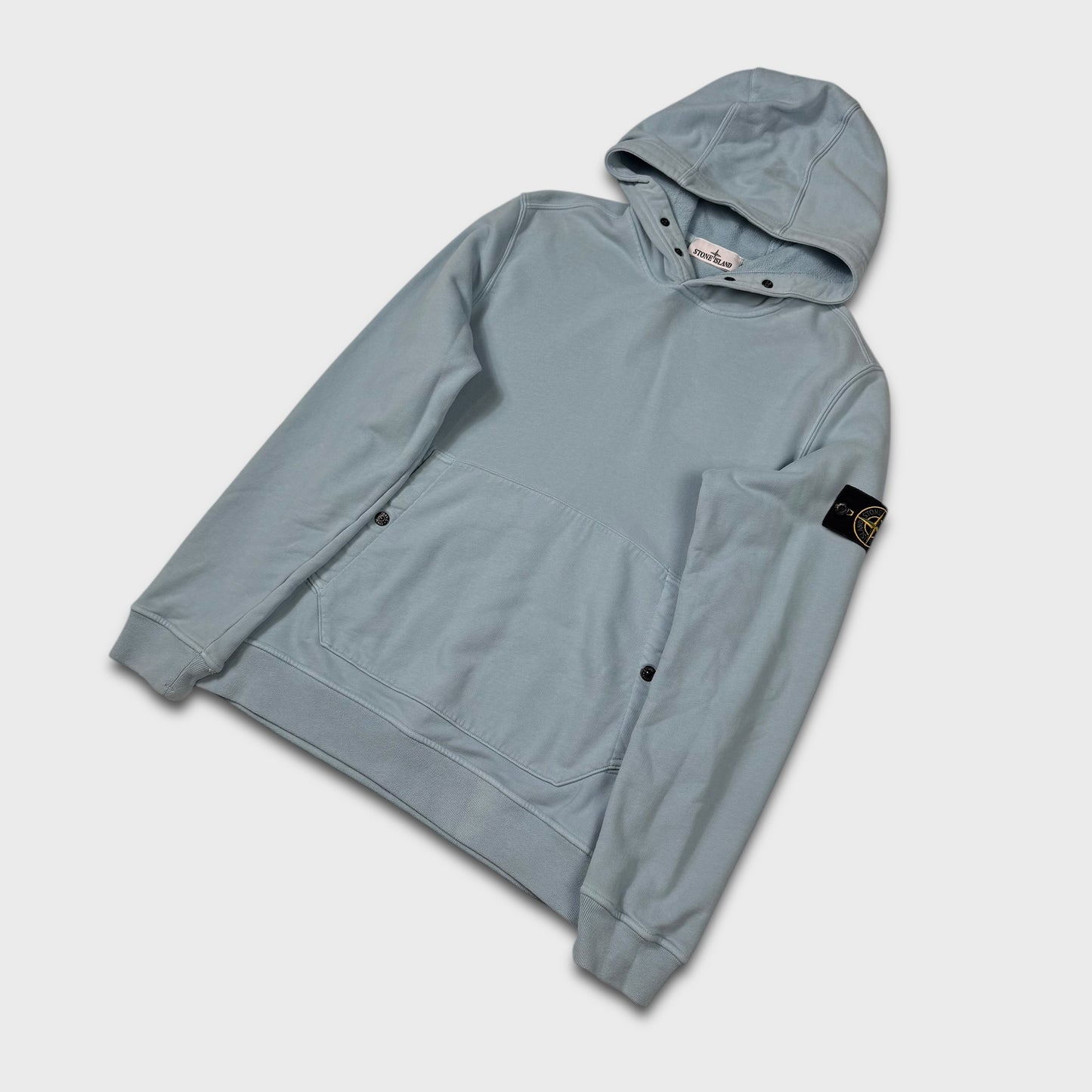 Stone Island Baby Blue Pullover Hoodie L