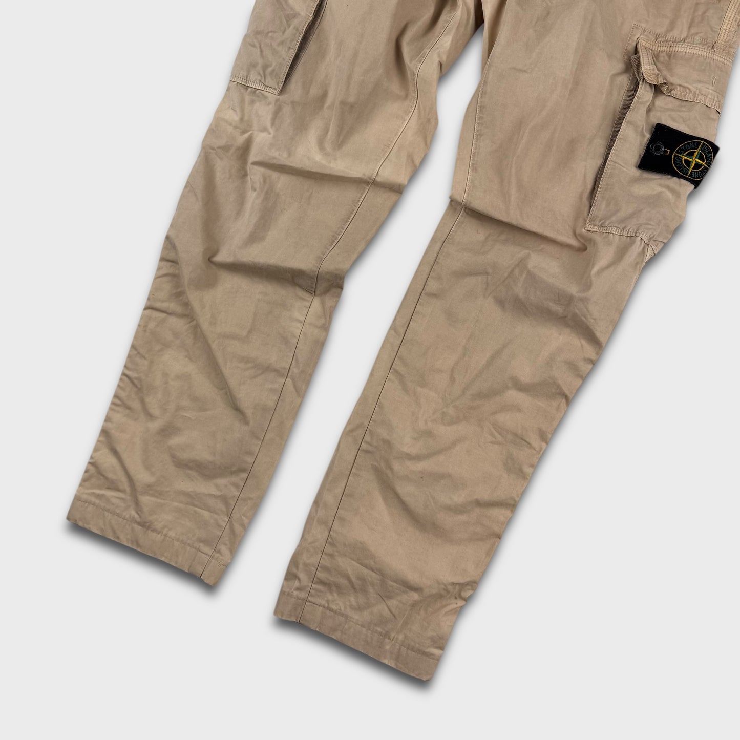 Stone Island Beige Badge Cargo Pants W33