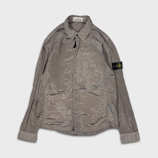 Stone Island Silver Nylon Metal Overshirt L