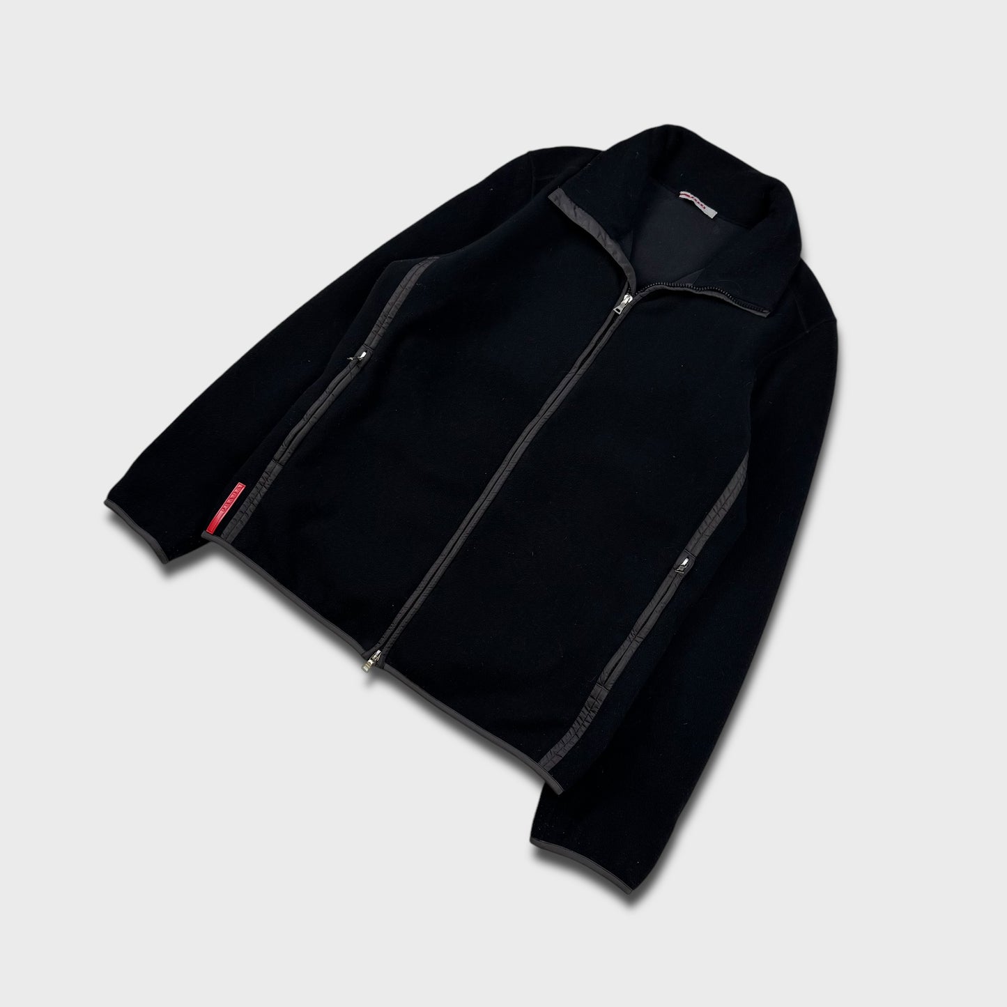 Prada Sport Black Zip Fleece Jacket M/L