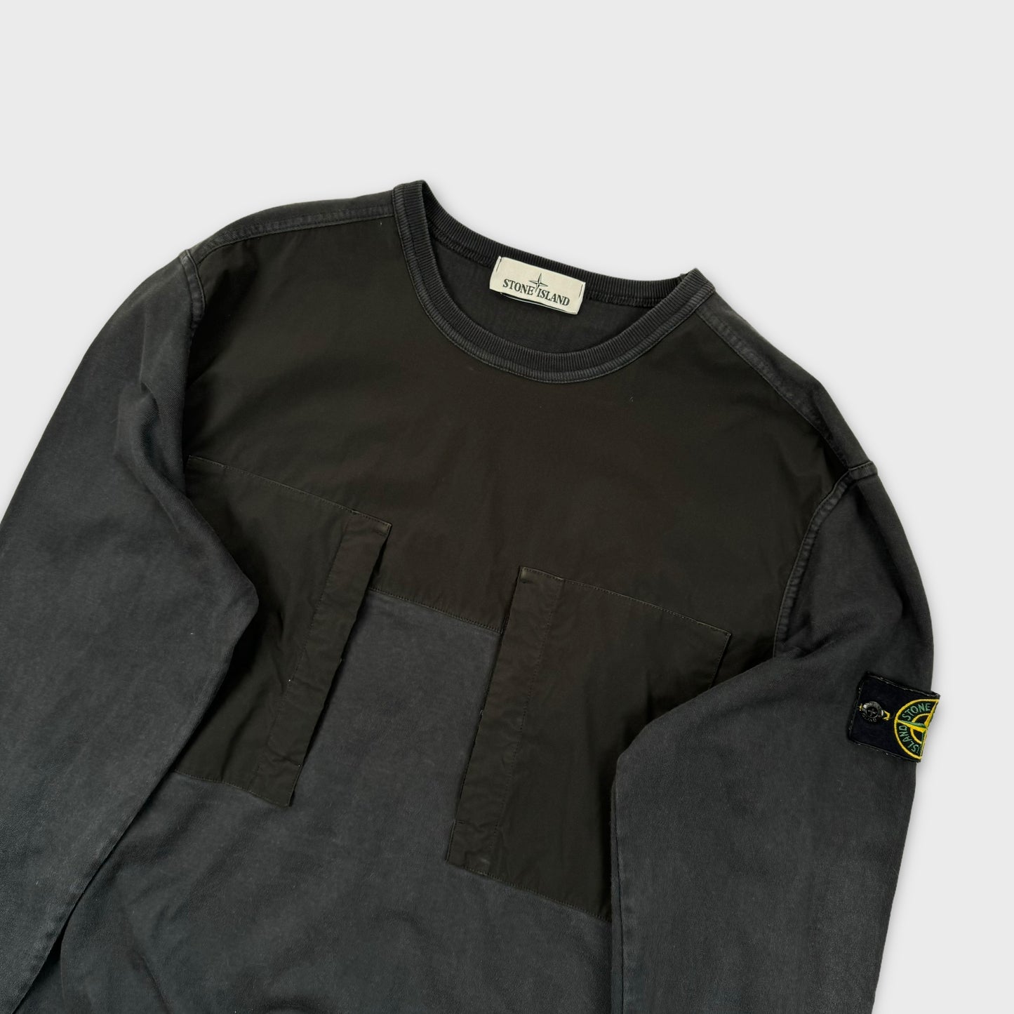 Stone Island Black Mussola Crewneck L