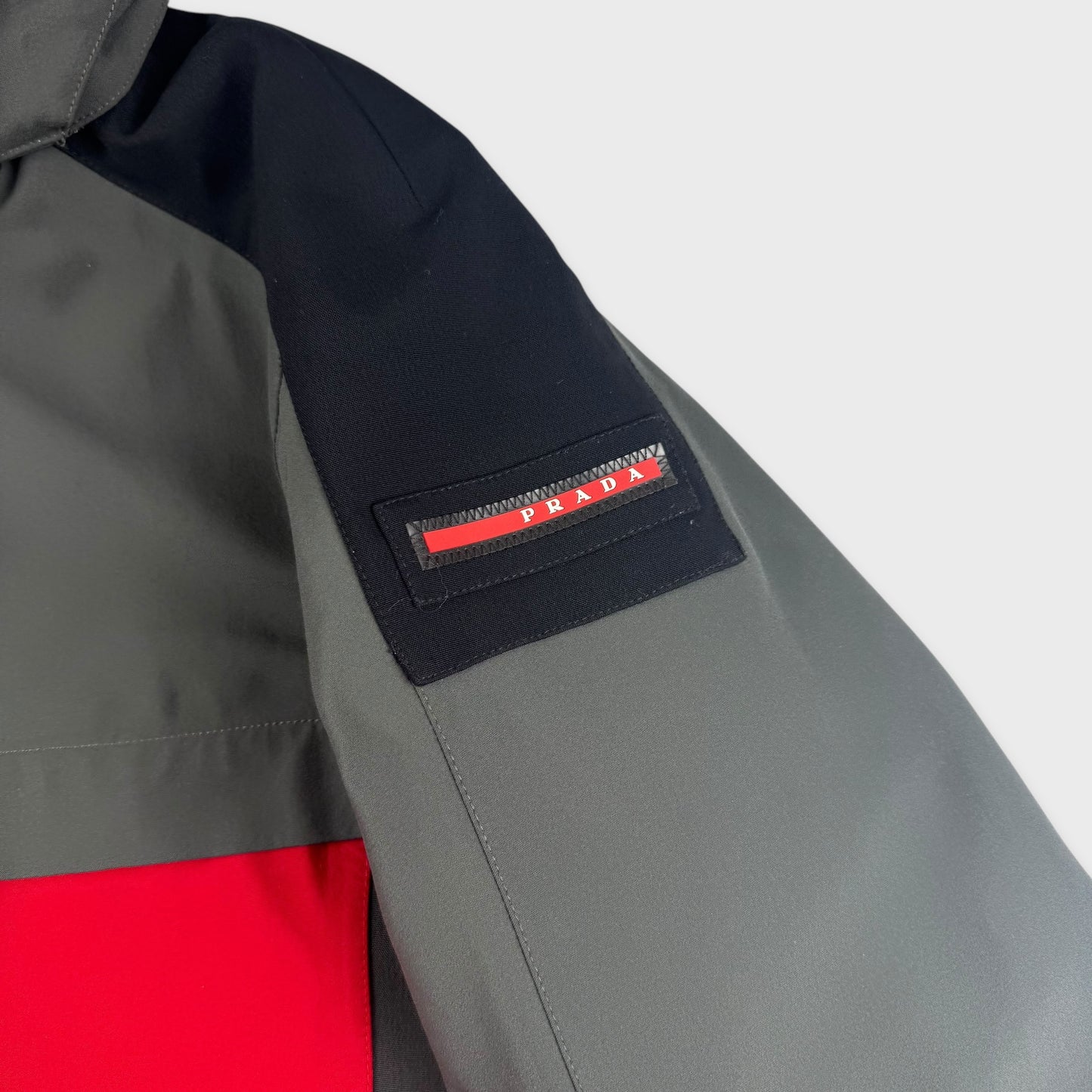 Prada Sport Two-Tone Red / Grey Ski Jacket L/XL