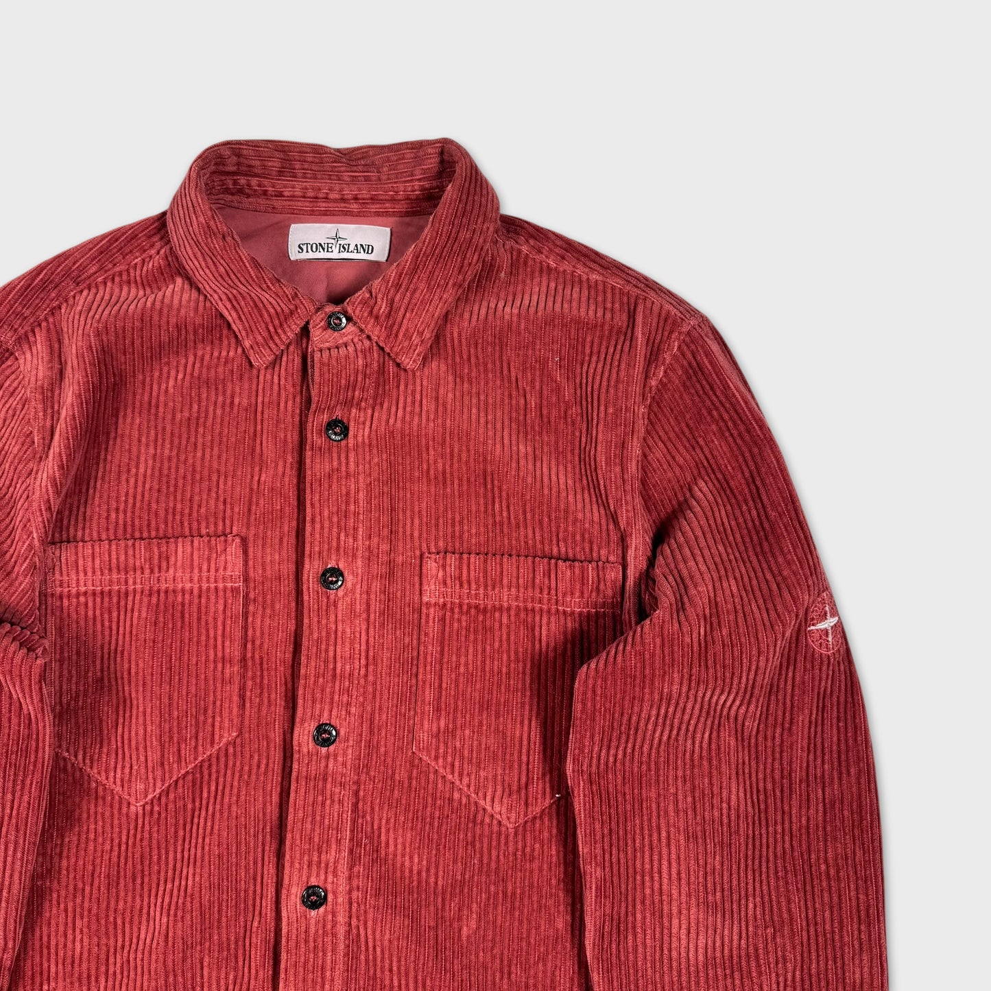 Stone Island Brick Red Corduroy Overshirt M