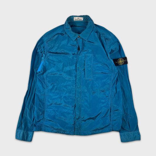 Stone Island Electric Blue Nylon Metal Overshirt XL