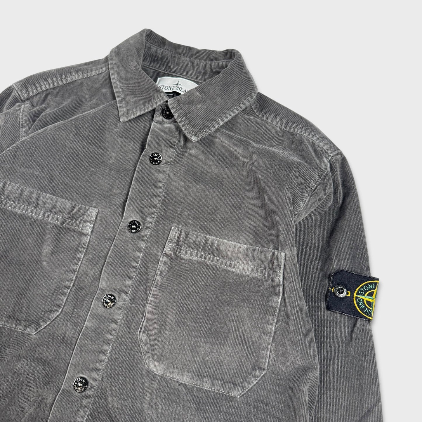 Stone Island Grey Corduroy Overshirt M