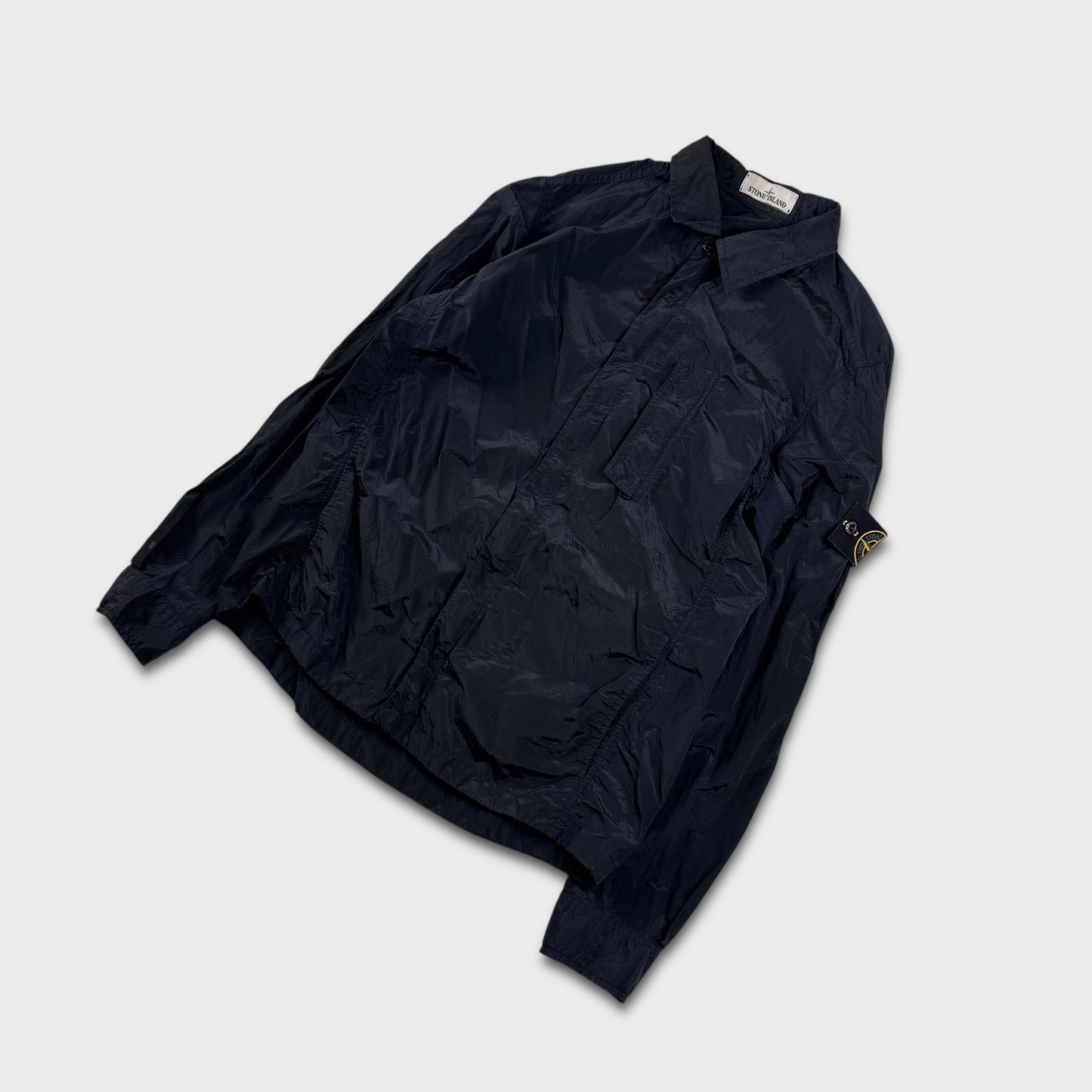 Stone Island Navy Nylon Metal Overshirt L