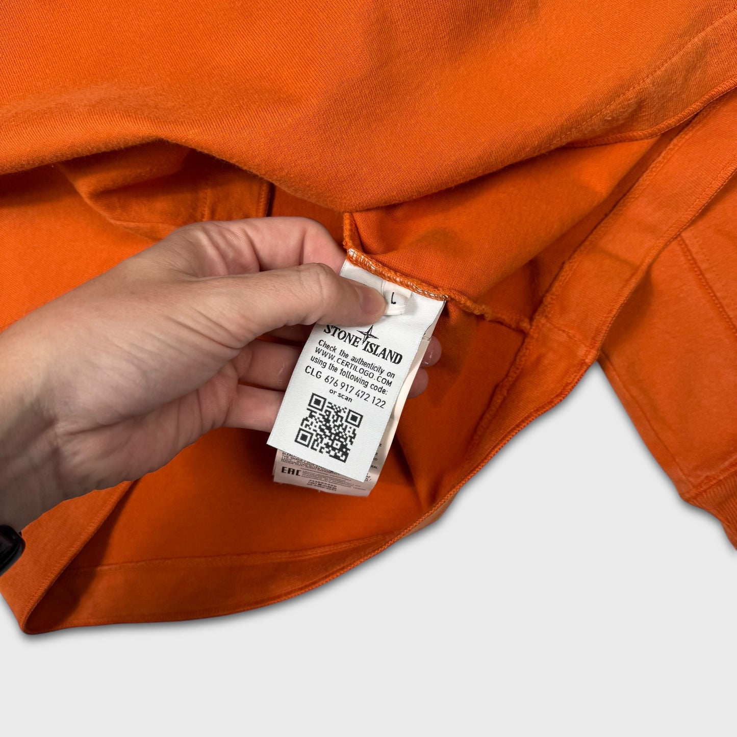 Stone Island Orange Crewneck Sweatshirt L