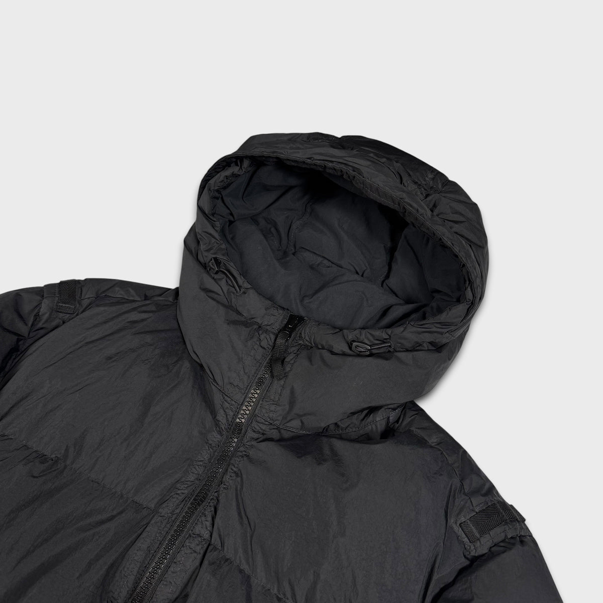 Stone Island Black Garment Dyed Crinkle Reps NY Down Puffer Jacket XL